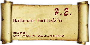 Halbrohr Emilián névjegykártya